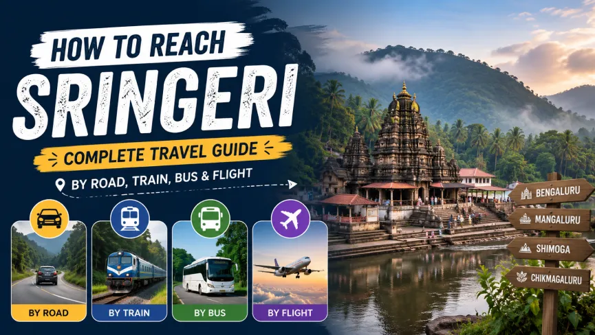 how to reach sringeri by road train air