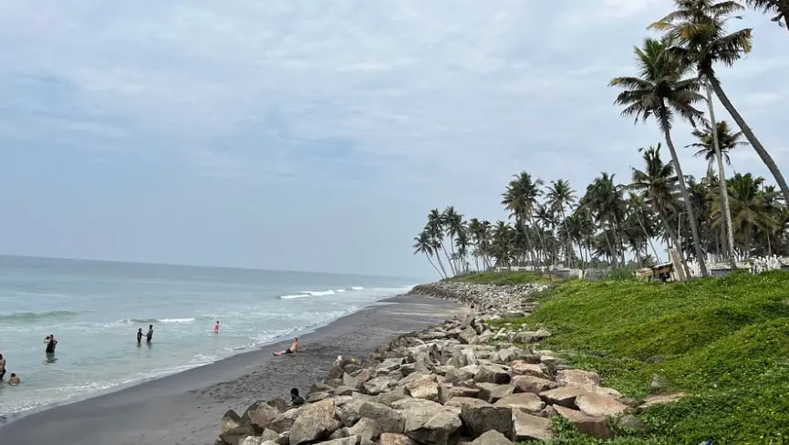 black sand beach